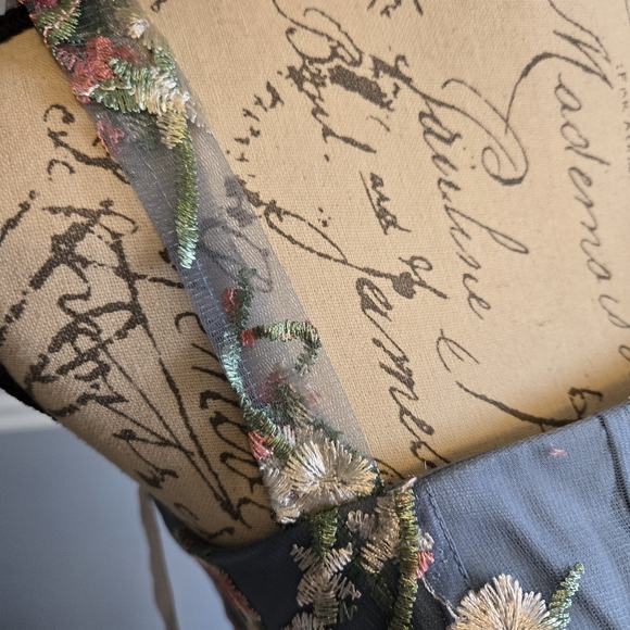 Floral Embroidered Blue Dress - Picture 5 of 11